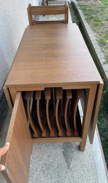 Set masa extensibila + scaune pliante lemn